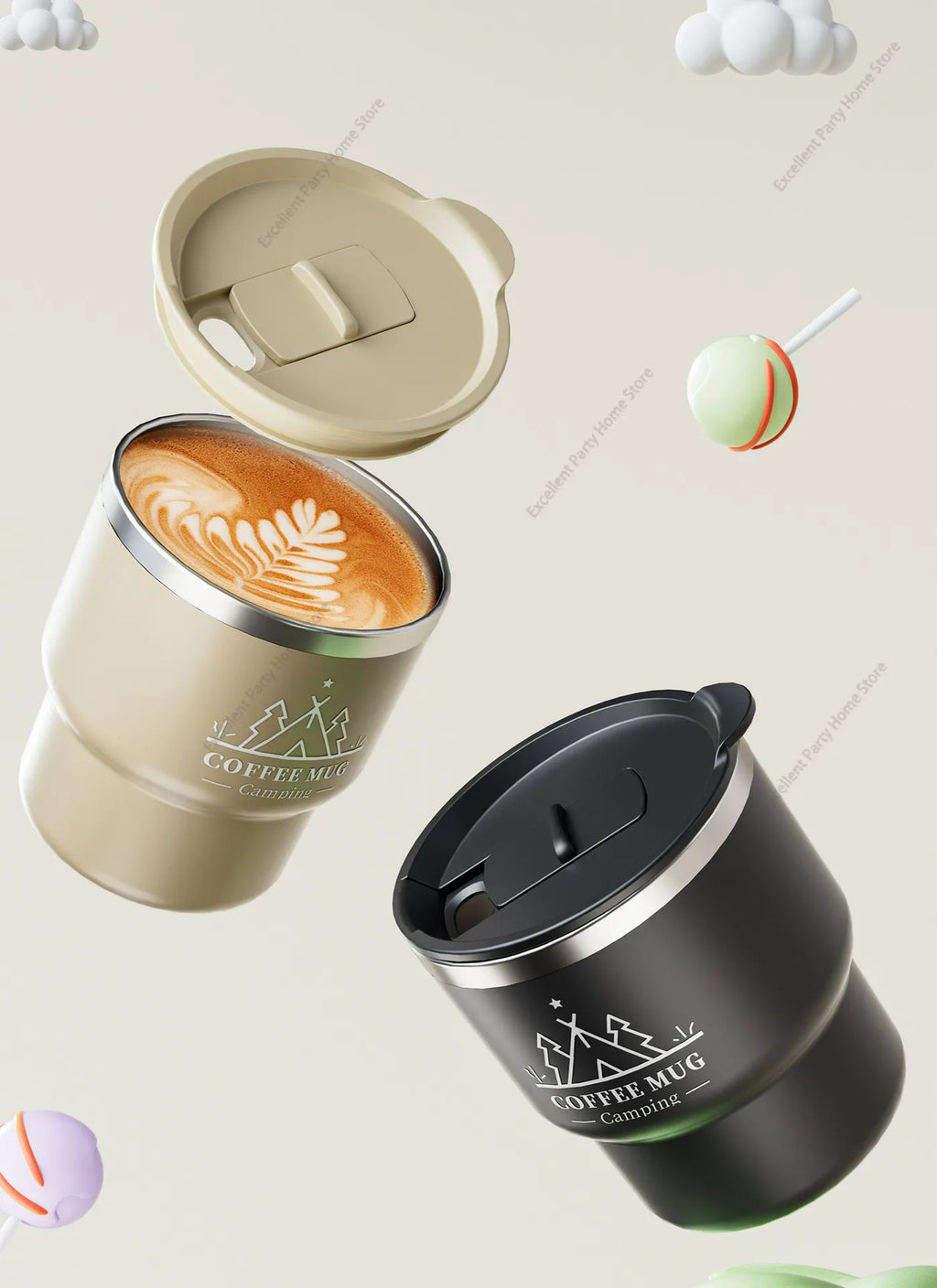 400ML Stainless Steel Thermal Cup Office Coffee Mug Double Layer Insulated Water Cup Portable Keeps Cold and Heat Thermal Mug