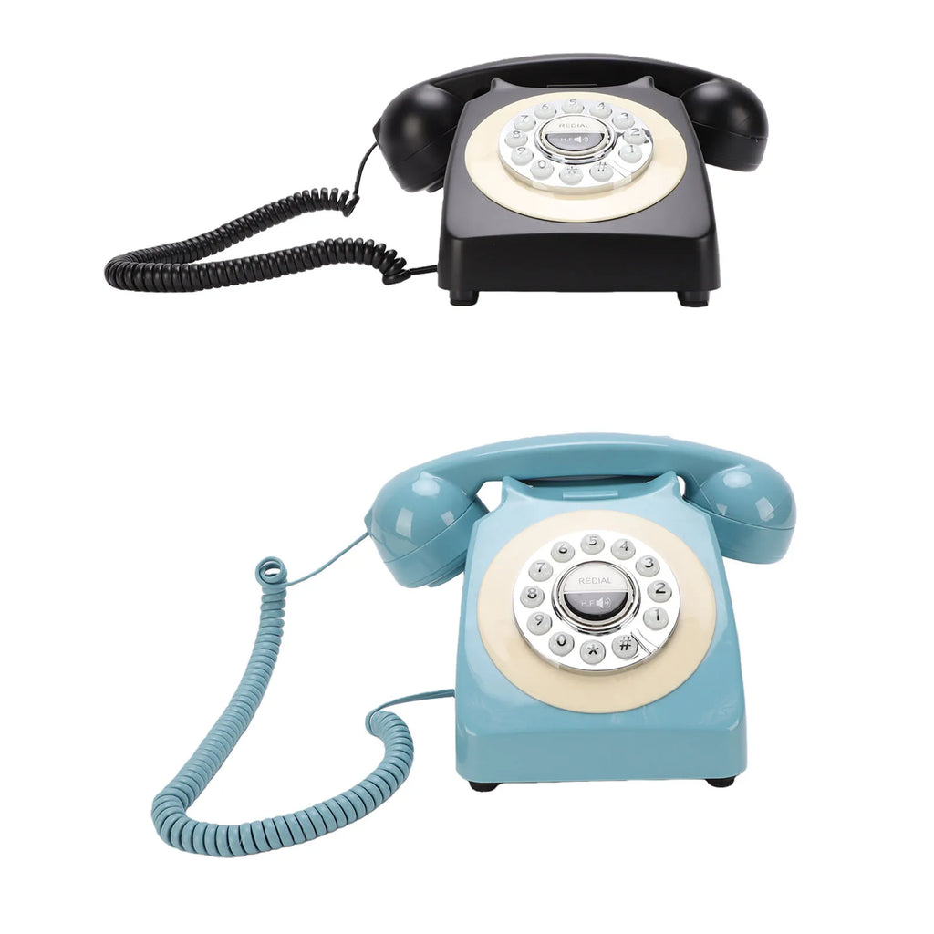 Bluetooth Retro Telephone with Handset Wireless Landline Phone for Home Support Hands Free Call and Music Playback USB Charging