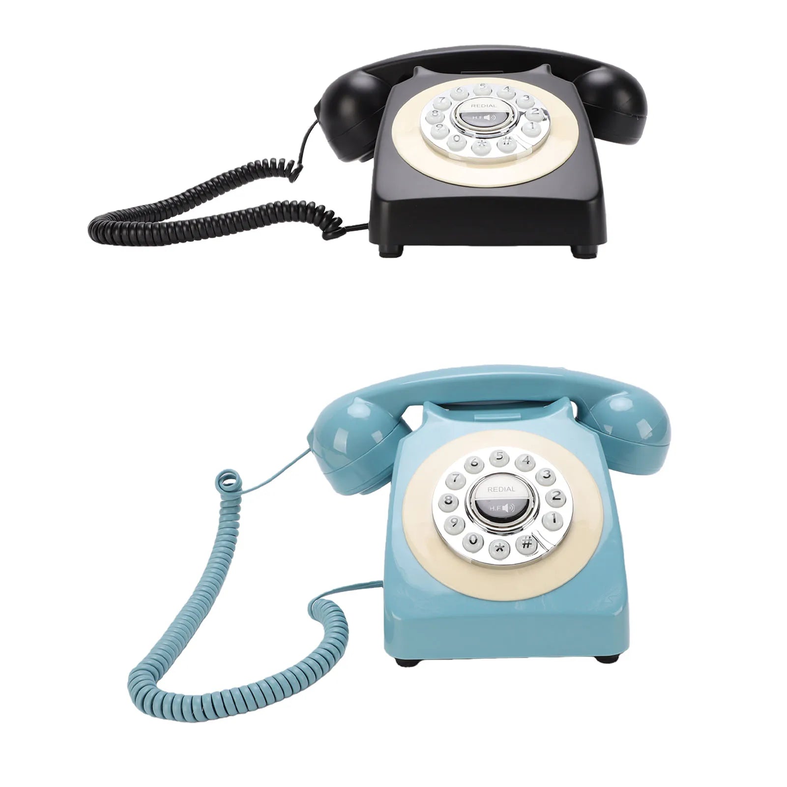 Bluetooth Retro Telephone with Handset Wireless Landline Phone for Home Support Hands Free Call and Music Playback USB Charging