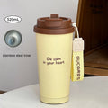 Luxury Thermal Coffee Cups Ceramic Tumbler Portable Water Bottle With Straw Stainless Steel Tea Thermos Bottle Women Men Gift