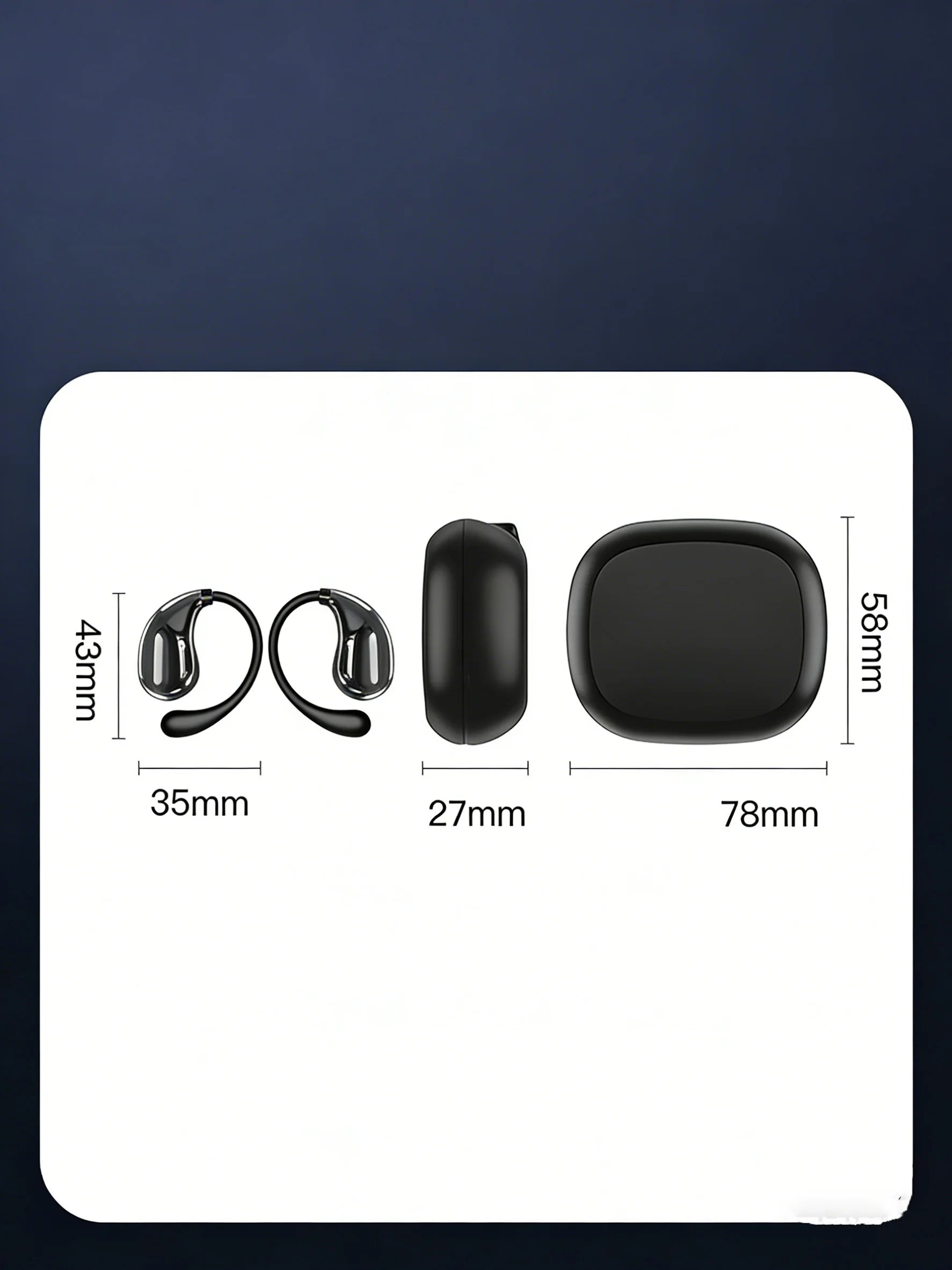 Bluetooth 5.4 Ear Hook Wireless Earphones TWS HiFi Stereo, Waterproof LED Display, Long Standby Touch Control Earbuds for Sports