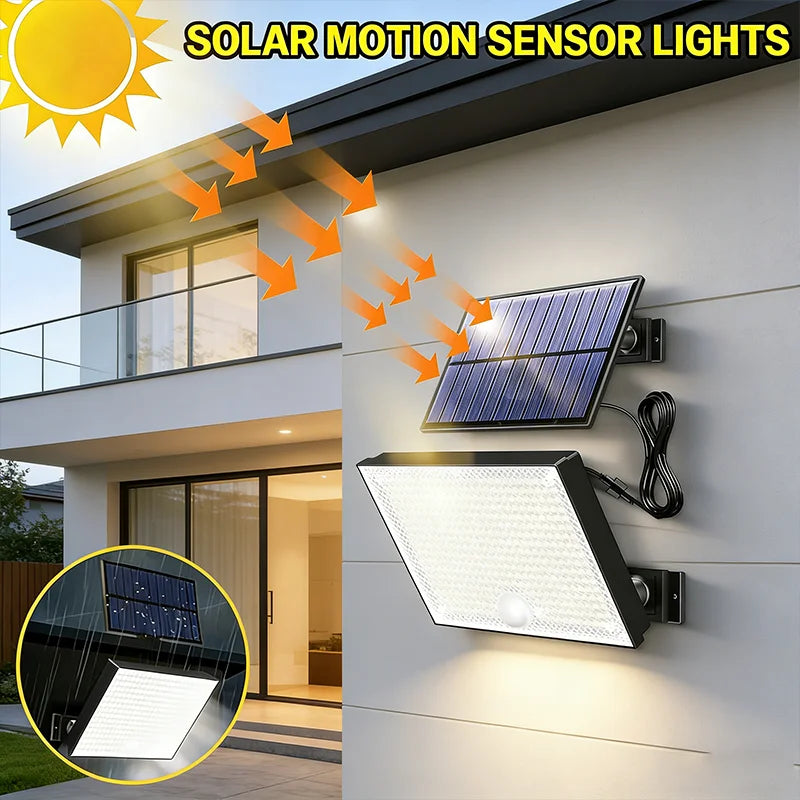 Solar Lights Outdoor 400LED Remote Solar Security Lights Outdoor Motion Sensor Waterproof Solar Wall Lamp Garden Patio Yard