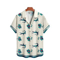 Summer Men Shirt  Street Fashion Daily Hawaiian Shirts  Cartoon Print Casual Loose Short Clothes Sleeve Beach Loose Tops 2025