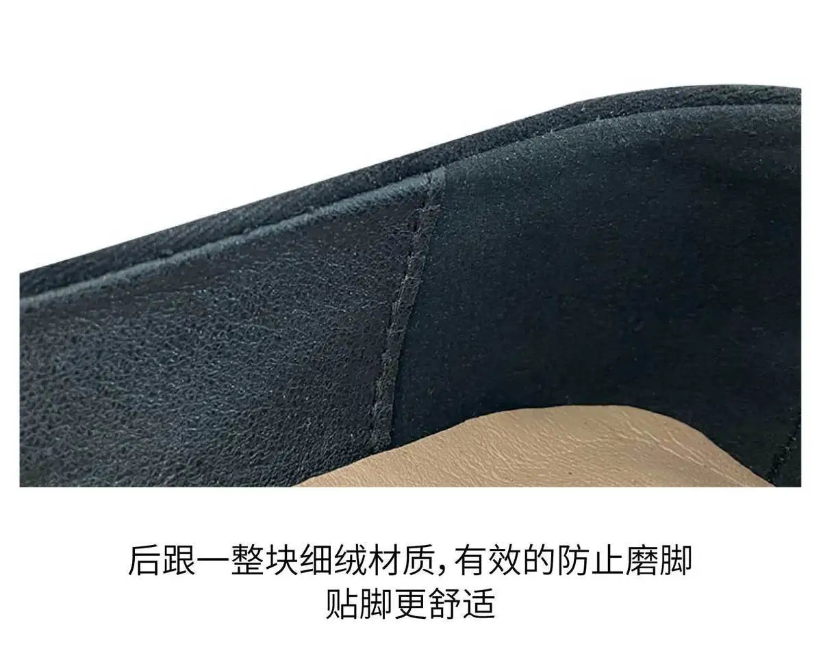 Shoes Women's Flat 2022 Autumn Fashion Square Toe  All-match Scoop Shoes Large Size Women's Shoes 41-43 Loafers  Zapatos Mujer