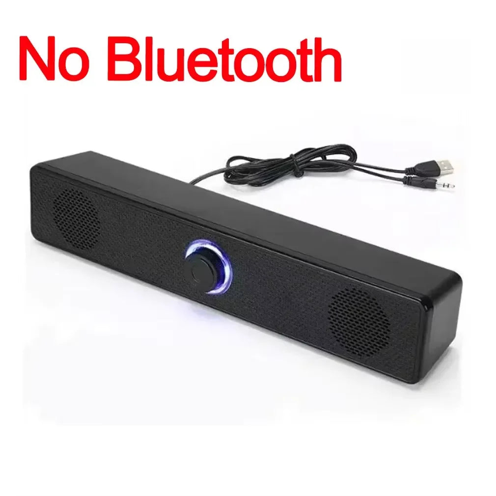 Bluetooth Computer Soundbar Speaker With Dual Speakers Powerful Bass Wired/Wireless Connection For PC Laptop Desktop