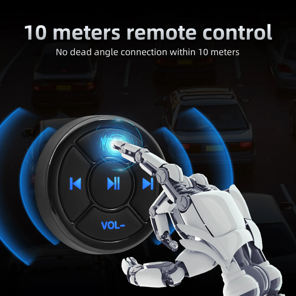 Bluetooth-compatible Car Motorcycle Bike Wireless Steering Wheel Remote Control Music Player  Media Button For IOS Android Phone