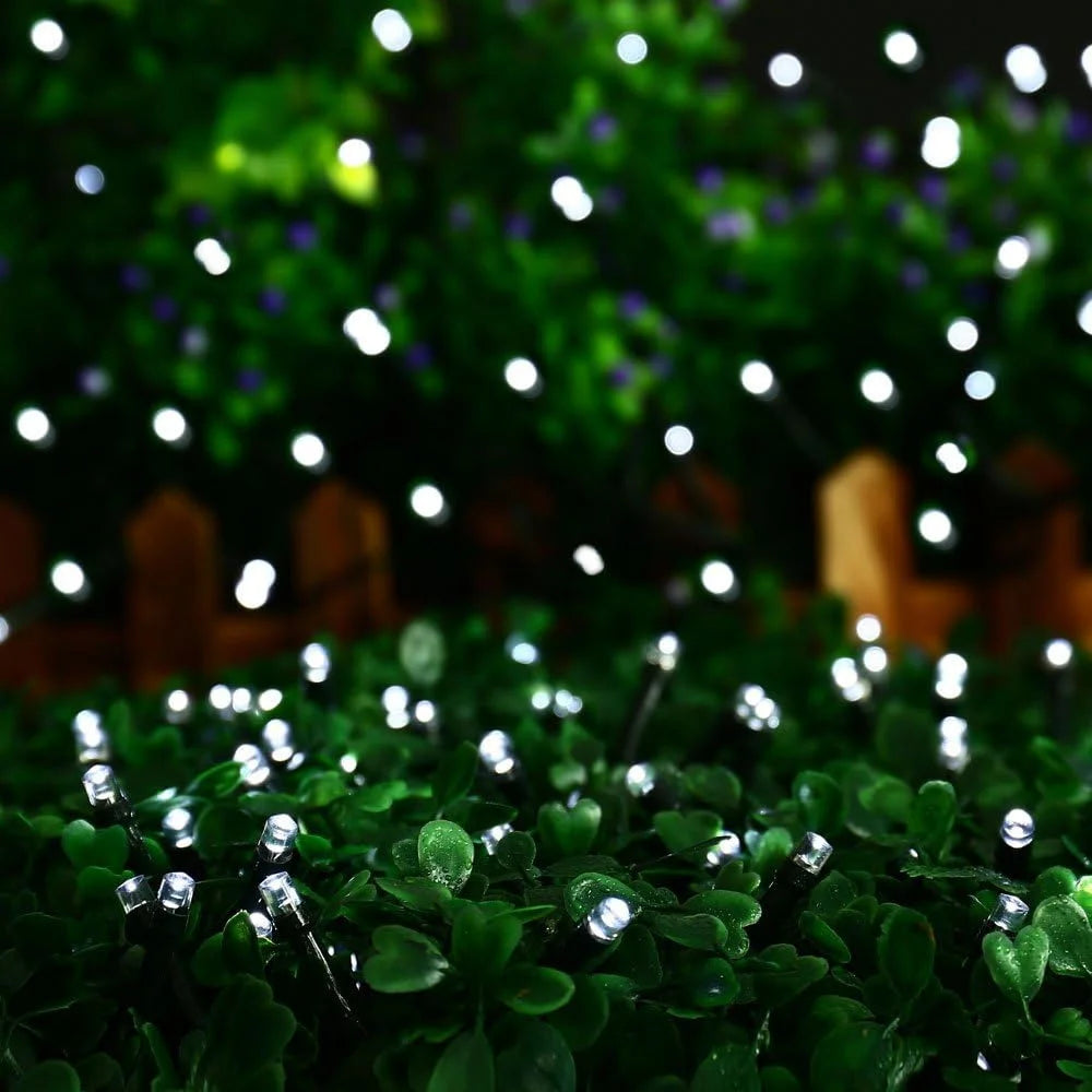 Solar Christmas Lights Solar String Lights Outdoor Waterproof Green Wire with 8 Modes Christmas Tree Lights Garden Lawn Decor