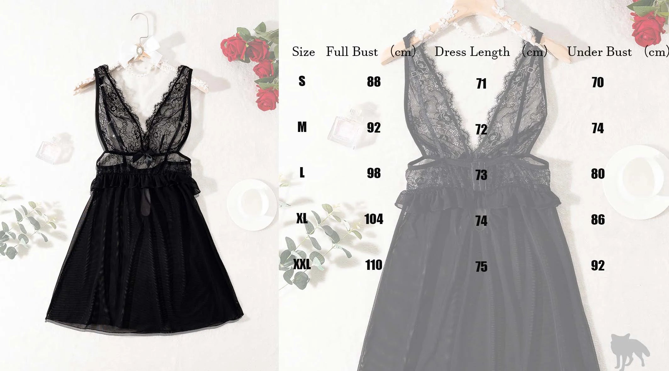 Sexy transparent black lingerie, women's lace nightgown,women's sexy sleeveless nightgown with mesh fabric, V-neckline.lingerie