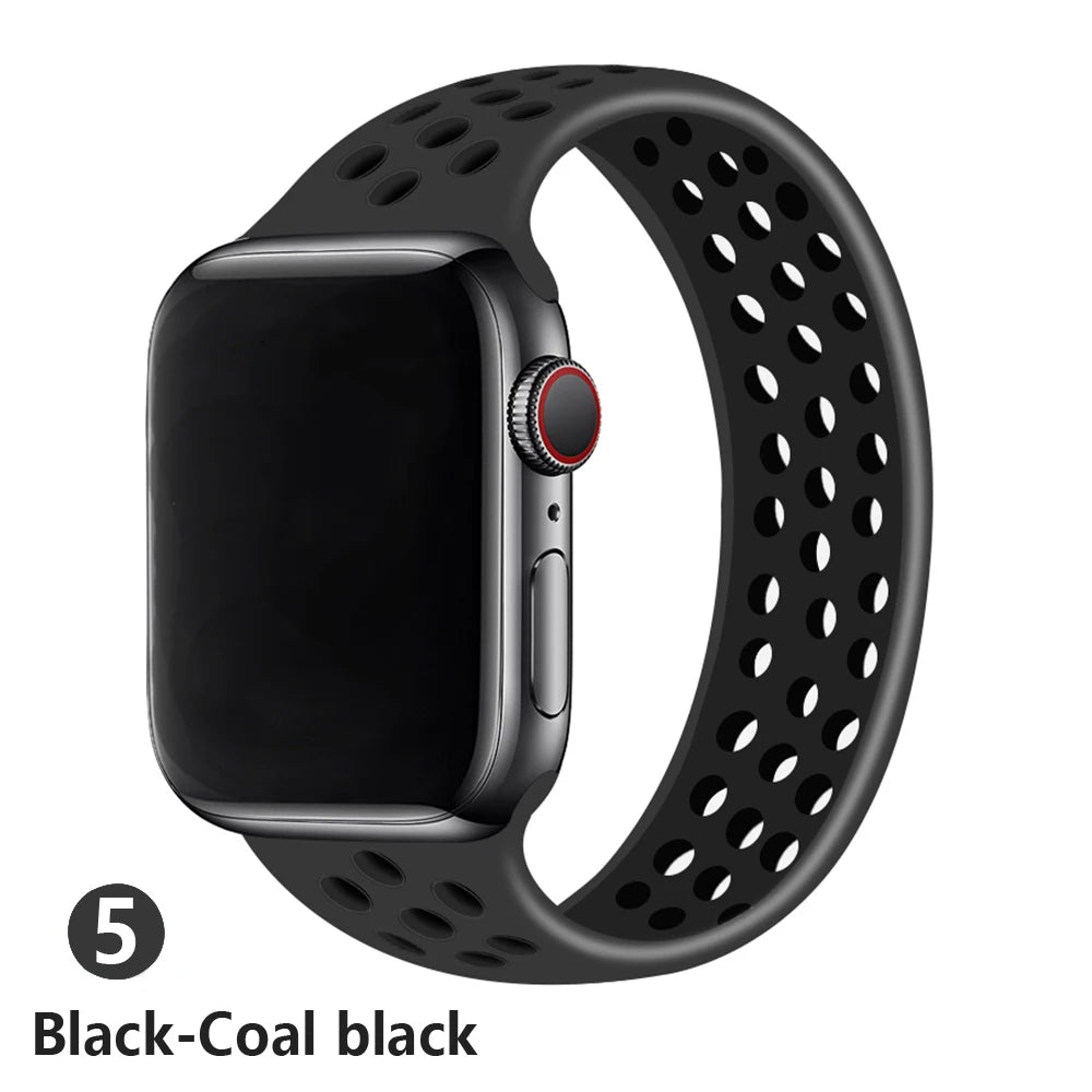 Solo Loop for Apple Watch band 44mm 40mm 45mm 41mm 49mm 46mm 42mm Silicone bracelet iWatch Series SE 6 7 8 ultra 2 3 10 11 strap