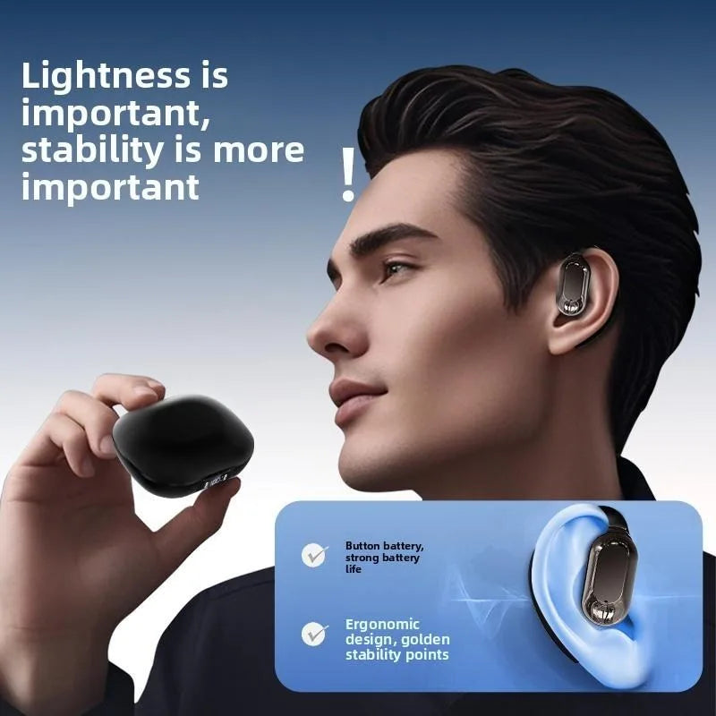 Bluetooth 5.3 Earphones True Wireless Headphones with Mic Button Control Noise Reduction Earhooks Waterproof Headset for Sports