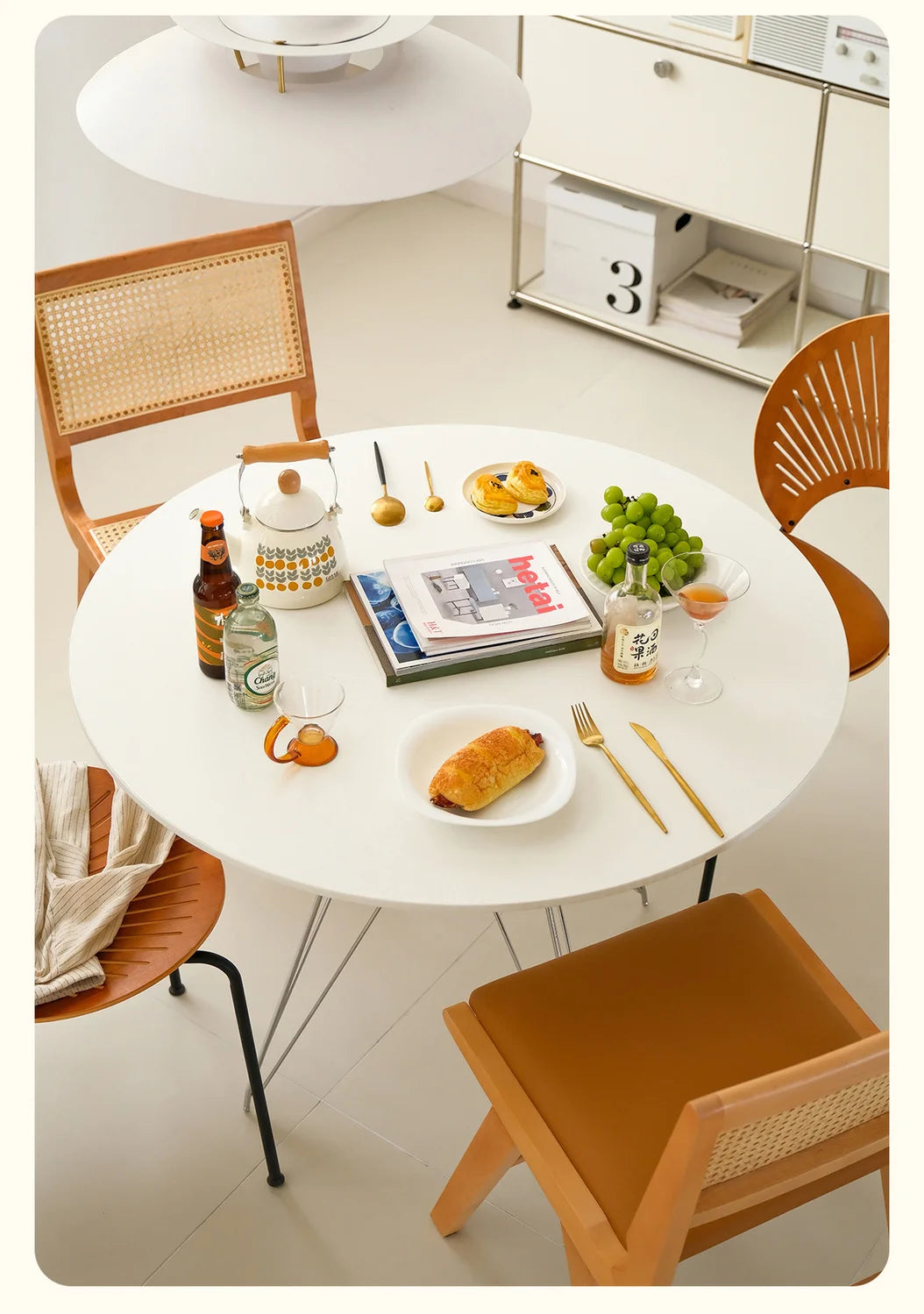 Portable Dining Table Folding Round Tables Kitchen Simple Removable Space Saves Modern Living Room and Dining Room Furniture