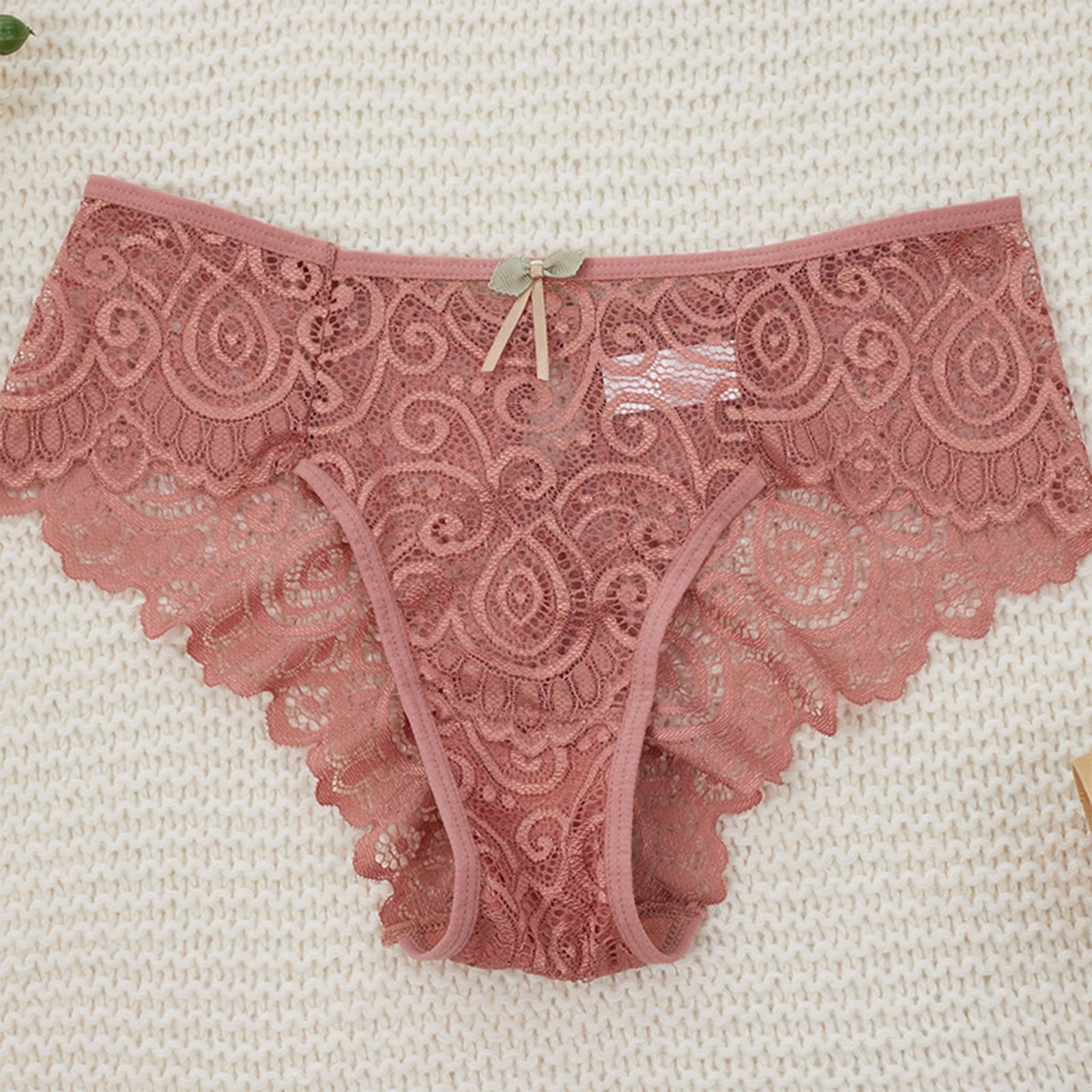 Lingerie Sexy Underwear Lace Panties Female Water Drop Sexy Mid-waist Underwear Exquisite Crotchless Shorts Solid Lingerie