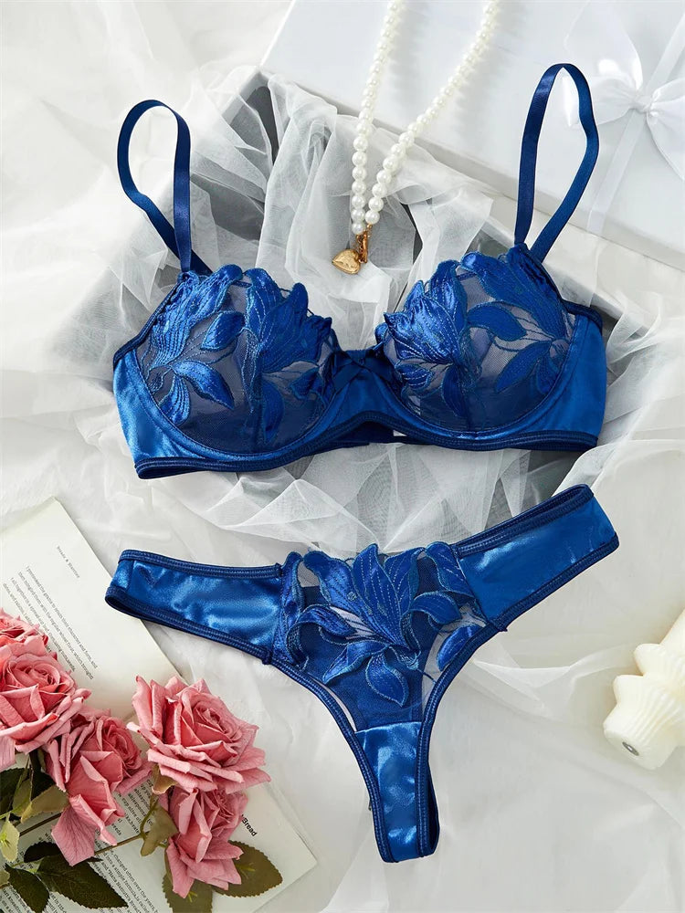 Lingerie Women Set Ultrathin Bra Briefs Set Push Up Bra Sexy Lingerie Female Underwear Seductive Lenceria set Intimate Underwear