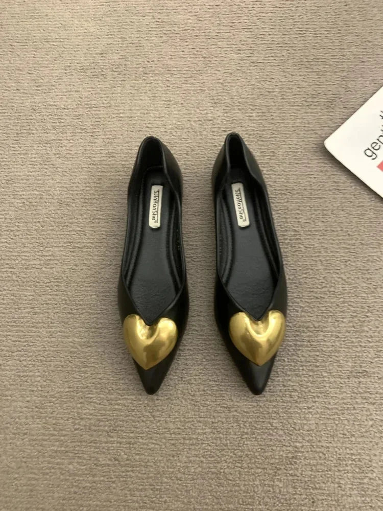 Elegant Black Flat Bottomed Single Shoes For Women New Spring Autumn/Winter French Style Soft Bottomed Comfortable Commuting Sho