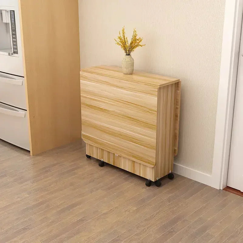 Folding Dining Table for Home Use, Small Apartment, Simple Multi-Functional Mobile Rectangular Dining Table