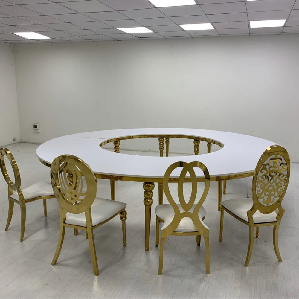 Folding Plastic Round Tables for Events Party Portable Blow Molding Circle Wedding Banquet White 5ft 10Pcs