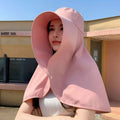 Summer Hats for Women Outdoor UV Anti Neck Protection Sun Visors for Lady Fishing Hiking Wide Brim Shawl Sunscreen Ponytail Cap