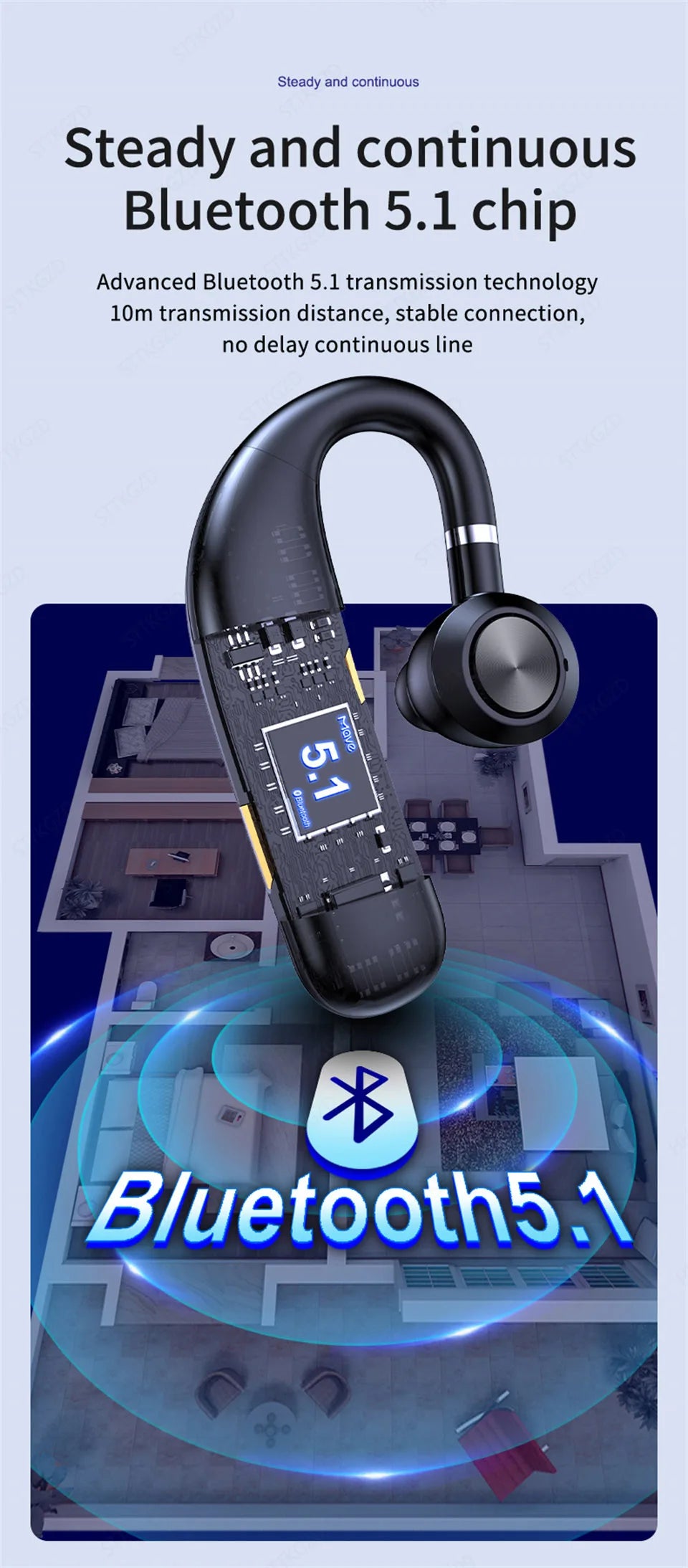 Bluetooth Earphones Wireless Headphones With Microphon Busines Headset Fone De Ouvido For Driving Audifonos Talking Auriculares