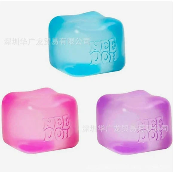 Needoh Nice Cube Sensory Stress Reliever Fidget Tool for Anxiety & Focus Desk Sensory Cube for Adults & Kids