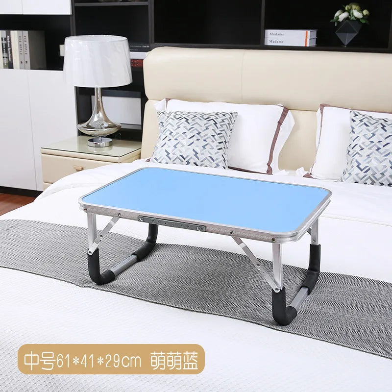 Aluminum Alloy Foldable Computer Table Wooden Lazy Dormitory Learning Folding Bed Outdoor Folding Table