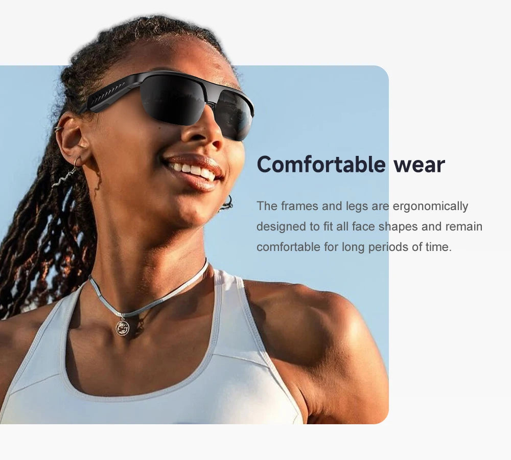 Fashion Bluetooth Smart Glasses Men Women Intelligent Noise ReductionBOSS Sound Chamber Speaker Clear Call UV Protection Lens