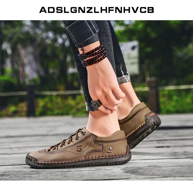 Shoes for Men Leather Casual Shoes Fashion Soft Homme Outdoor Comfortable High Quality Classic Ankle Non-slip Flats