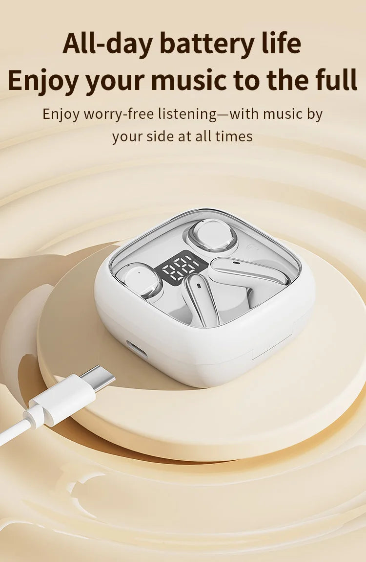 Wireless Bluetooth Earbuds Dual 2-in-1 In-ear for Sleep Running Sports Long Battery Life Couple Set