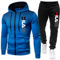 Men's sportswear (with zip-up hoodie and sweatpants): Casual fitness wear, urban casual training wear, suitable for autumn.