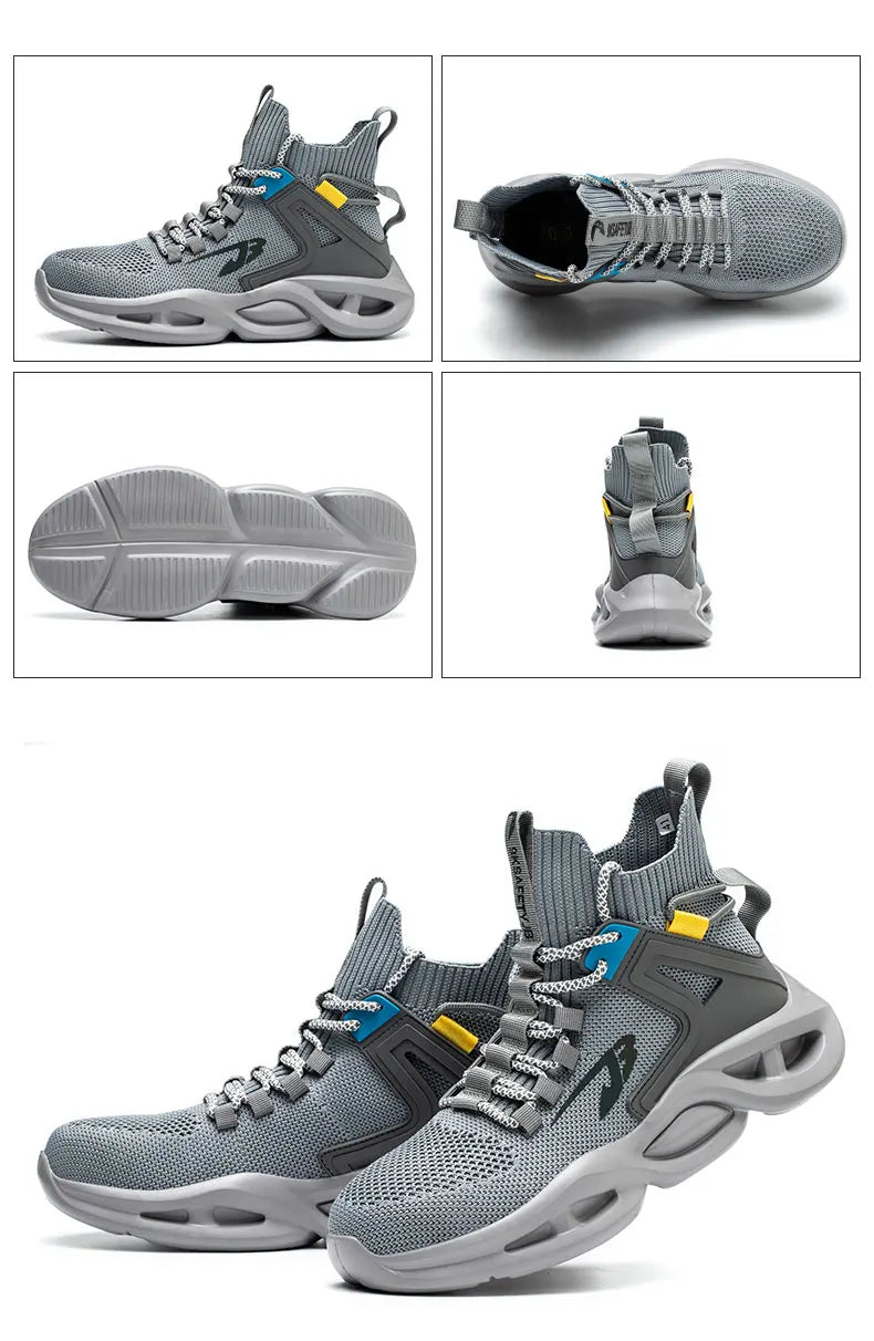2025 New Safety Shoes Men Boots High Top Work Sneakers Steel Toe Cap Anti-smash Puncture-Proof work Boots Indestructible Shoes