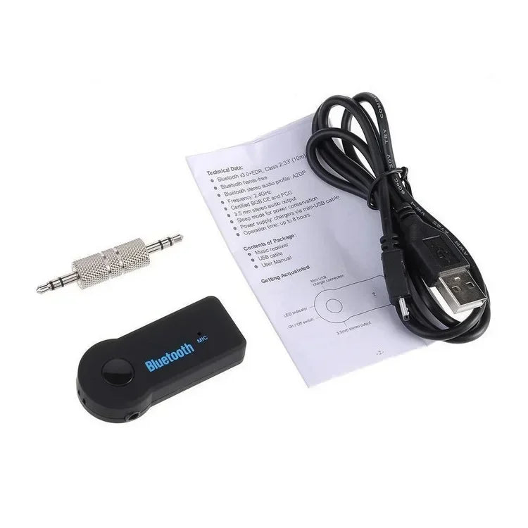 Wireless Bluetooth AUX Car Bluetooth 5.0 Receiver,3.5mm Socket Adapter,Audio Converter Mobile Phone Hands-Free Stereo