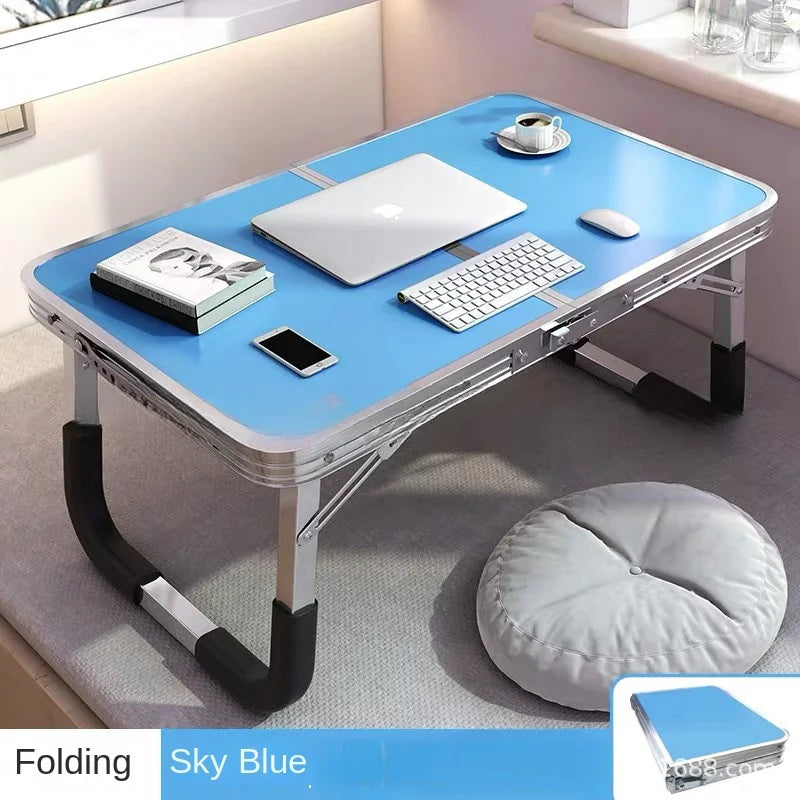 Aluminum Alloy Foldable Computer Table Wooden Lazy Dormitory Learning Folding Bed Outdoor Folding Table