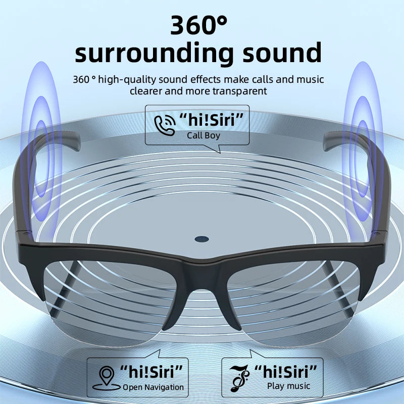 Sunglasses Glasses New Smart Bluetooth V5.3 Hands Free Calling Audio Outdoor Sports Headphones For Blue Light Blocking
