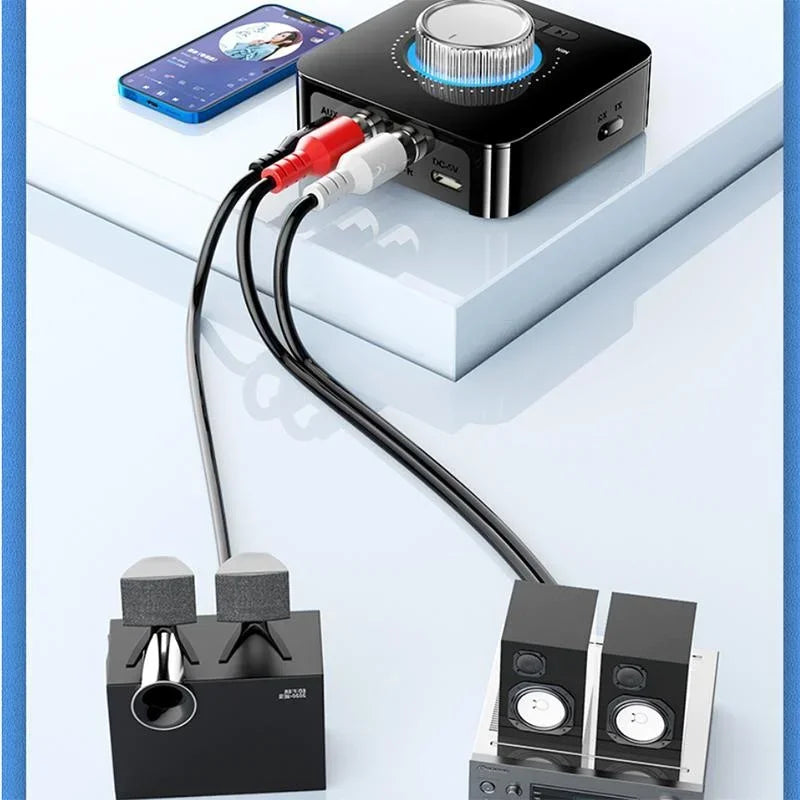 Bluetooth 5.0 Wireless Audio Adapter Digital Display 2in1 Receiver Transmitter AUX Converter Portable Audio Streaming Device