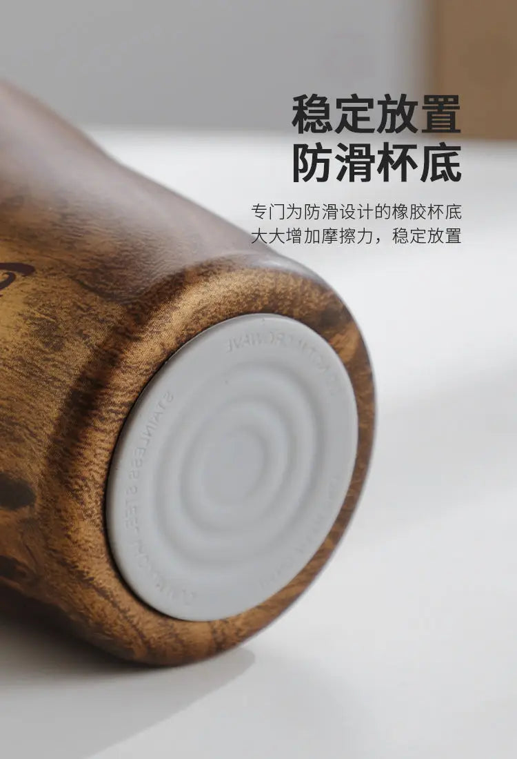Coffee cup ceramic interior thermos cup Retro high appearance level portable stainless steel water cup