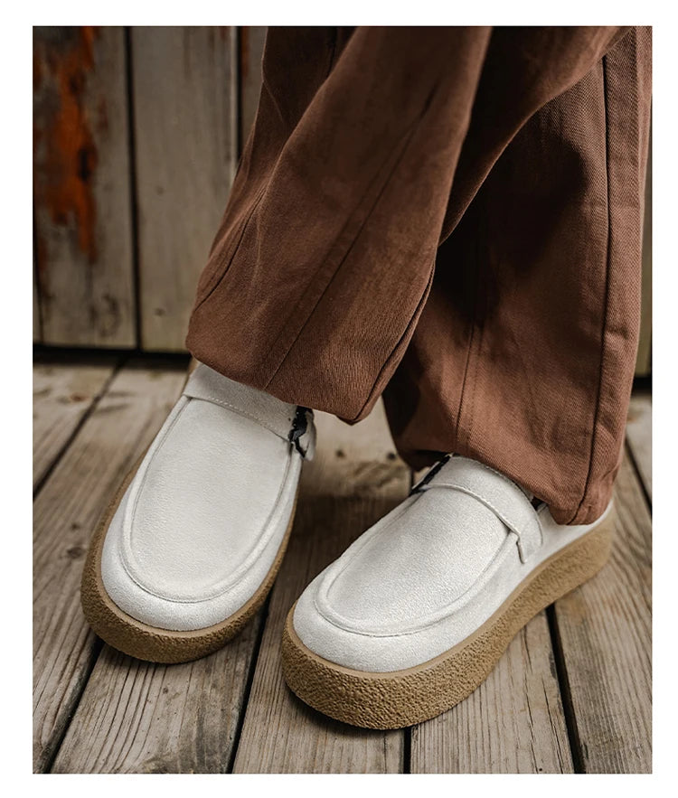 New autumn and winter men's shoes high-quality suede casual shoes British style thick soled board shoes fashionable slippers