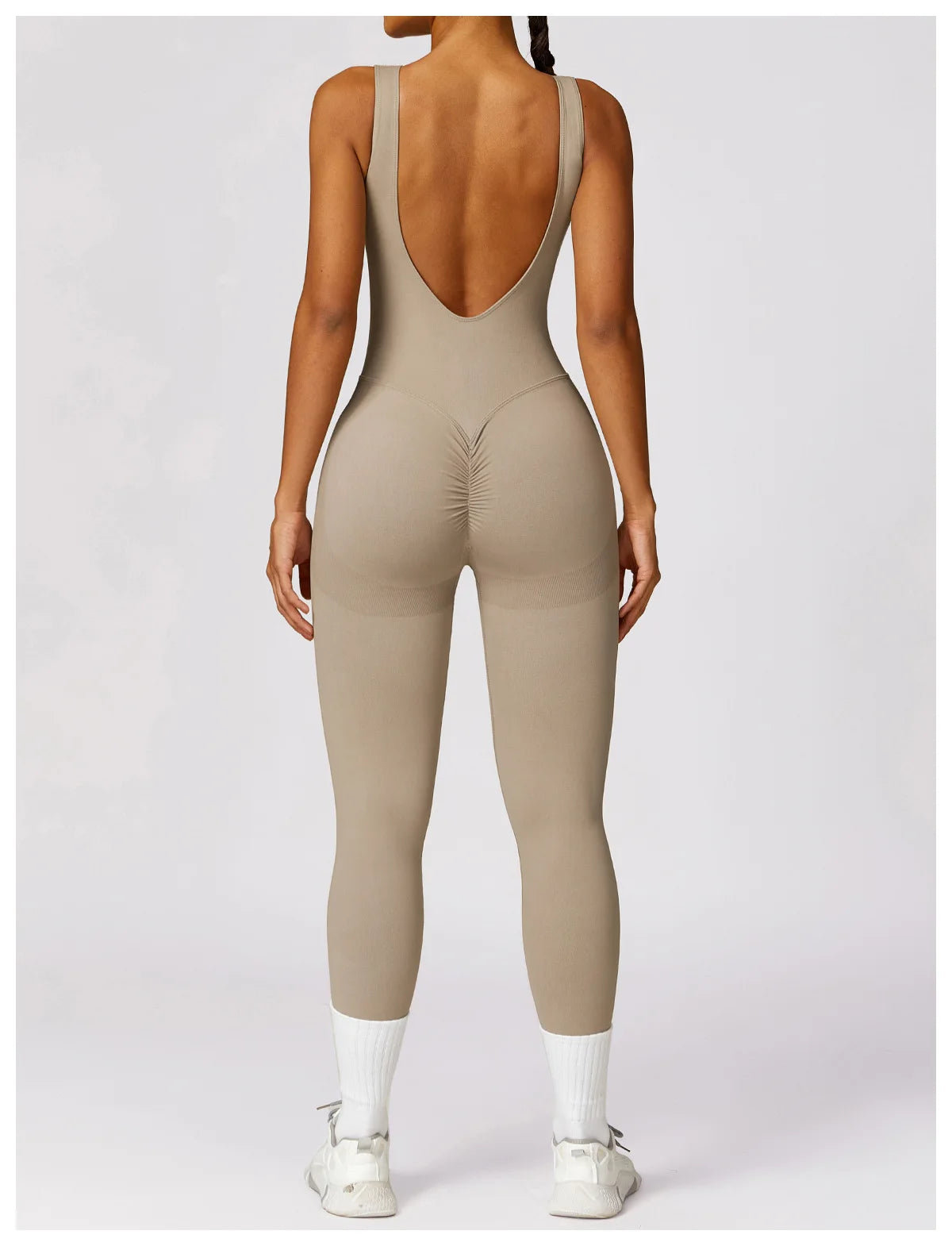Backless Scrunch Sport Jumpsuits Raises Butt Women Sexy Monkeys One Piece Yoga Clothes Seamless Gym Fitness Dance Overalls Black
