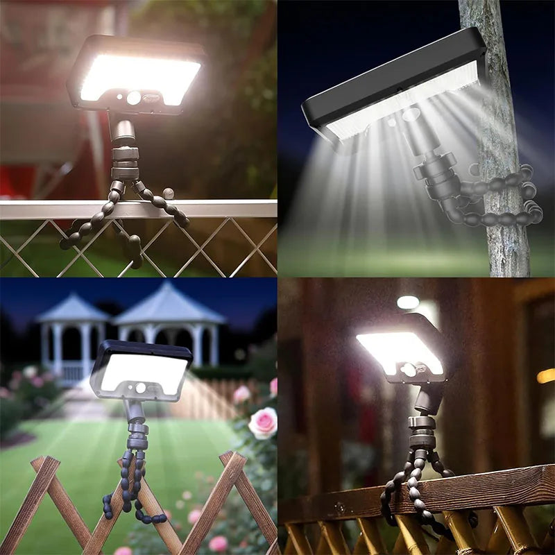 Solar Pathway Lights 92 LEDs Motion Sensor Garden Light Type-C Rechargeable Adjustable Angle for Walkway Driveway Sidewalk Patio