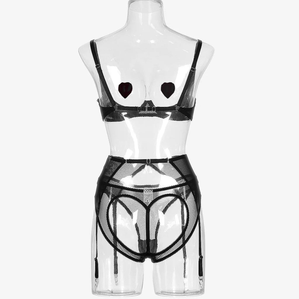 Bra Set Breast revealing deep V-shaped binding strap tassel hollow out sexy lingerie sexy set diamond girl bra and panties sets