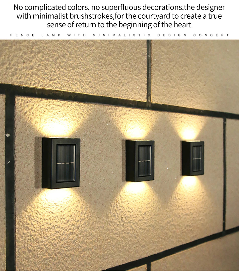 Solar Up and Down Spot Lights Outdoor Street Wall Light Waterproof Solar Lamp For Garden Street Balcony Yard Porch Decorative