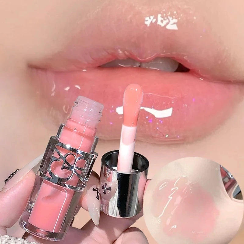 Clear Glass Gray Coffee Shine Lip Gloss Mirror Watery Moisturize Plumper Long Lasting Lip Tint Juicy Lip Oil Gloss Stain Makeup