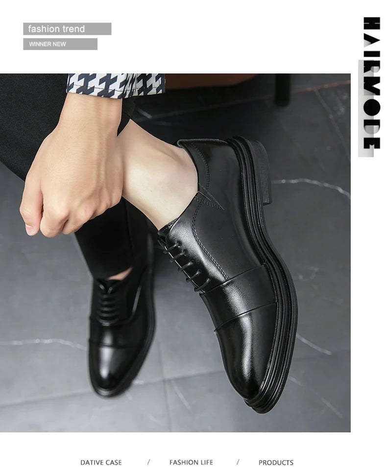 Man Casual Business Shoes Men Patchwork Leather Oxfords Fashion Dress Flats Leisure Office Men's Formal Wedding Shoes