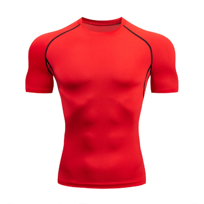 Summer Short Sleeve Men Compression Tee Shirt Bat Print Sport Quick Dry Gym Tshirt Fitness Workout Undershirt Elasticity Top Tee