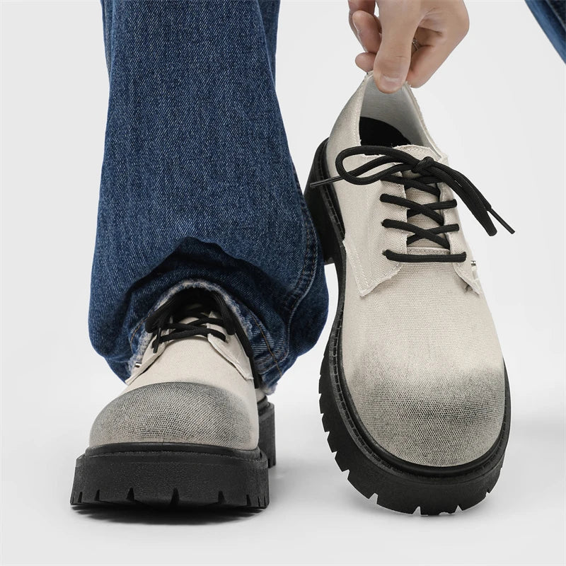 Men's shoes four seasons versatile casual non-slip wear-resistant comfort outdoor shoes youth fashion thick sole workwear shoes