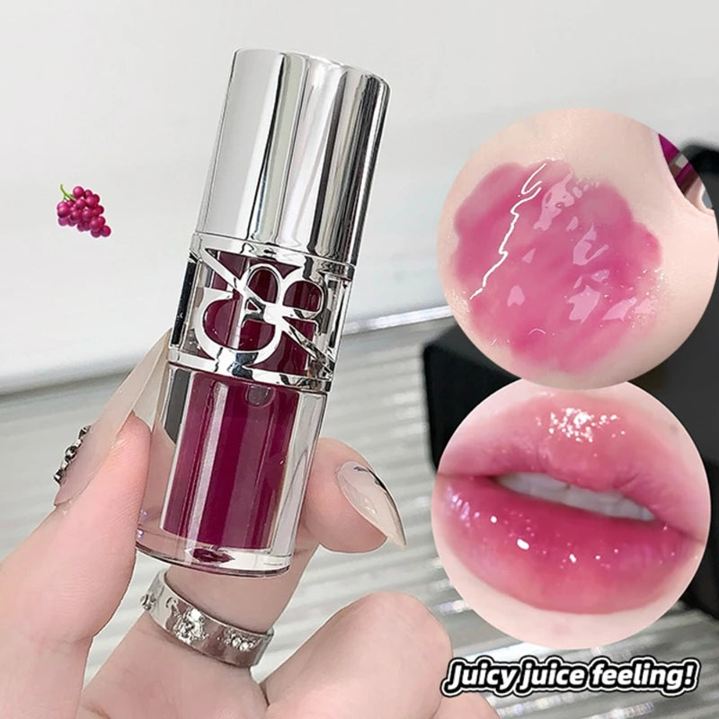 Clear Glass Gray Coffee Shine Lip Gloss Mirror Watery Moisturize Plumper Long Lasting Lip Tint Juicy Lip Oil Gloss Stain Makeup