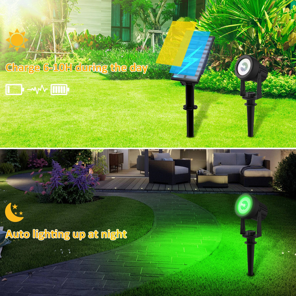 1/2/4 Lights RGB Solar LED Light Outdoor Solar Spotlight Solar Garden Light Outdoor IP65 Lawn Lamp Festival Decorative Lights