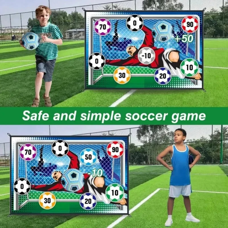 Soccer Game Mat Set Outdoor Indoor Soccer Toys Multiplayer Football Goal Shooting Leisure Sport Fun Indoor and Outdoor