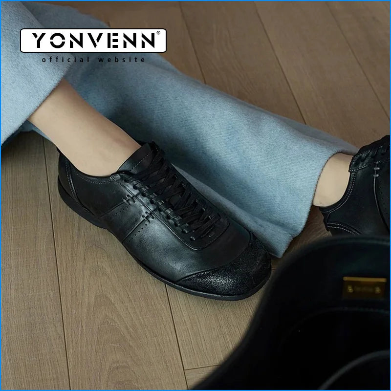 New high-end black training shoes men's casual shoes minimalist handmade horsehide suede boxing shoes trendy