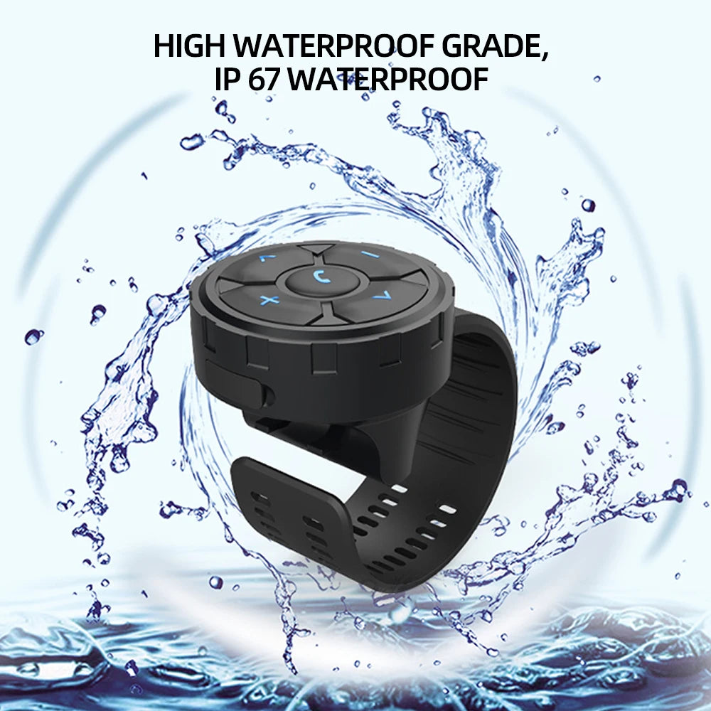 Wireless Bluetooth 5.3 media Button Remote Controller Motorcycle Helmet Earphone Car Steering Wheel MP3 Music Play For Phones