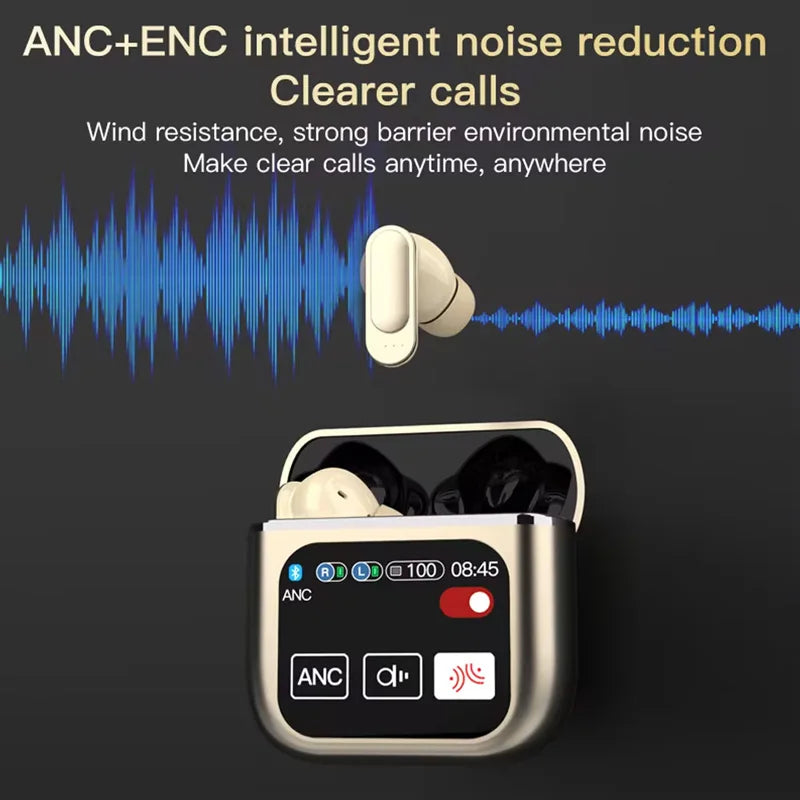 Bluetooth 5.4 Wireless Earphones LED Digital Display Gaming Headset Sport Headphones HiFi Sound Low Latency Earbuds
