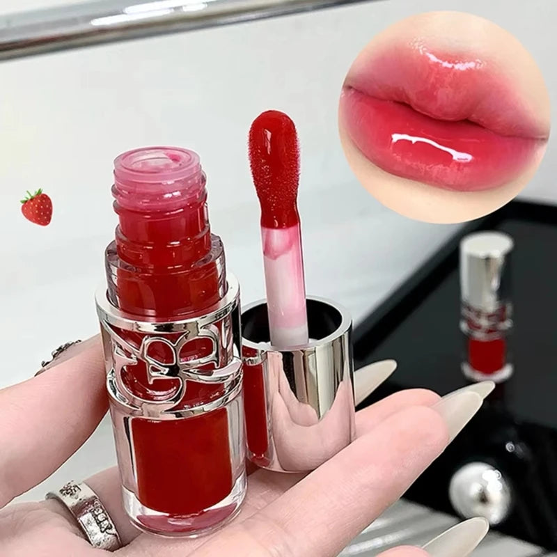 Clear Glass Gray Coffee Shine Lip Gloss Mirror Watery Moisturize Plumper Long Lasting Lip Tint Juicy Lip Oil Gloss Stain Makeup